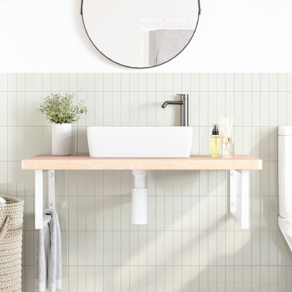 Floating Basin Shelf in Steel and Oak Wood