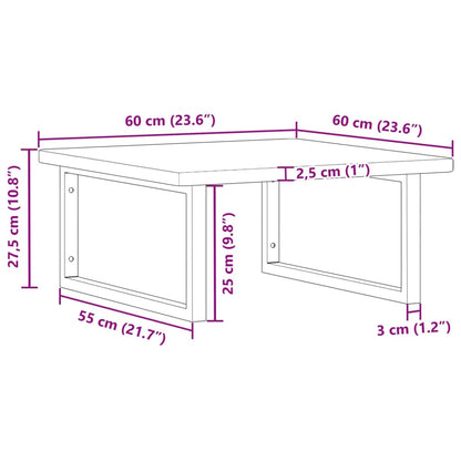 Floating Basin Shelf in Steel and Oak Wood