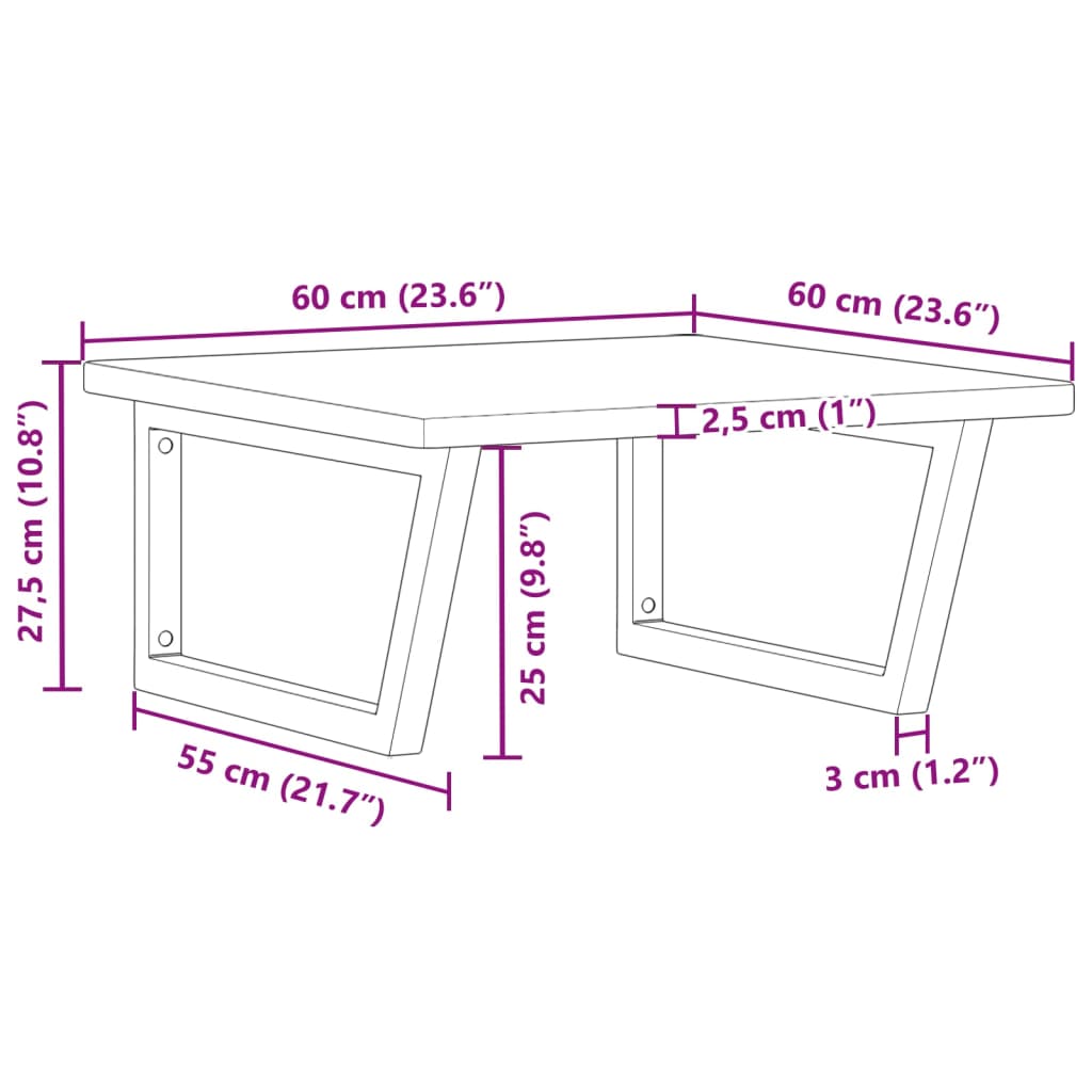 Steel and Oak Floating Basin Shelf