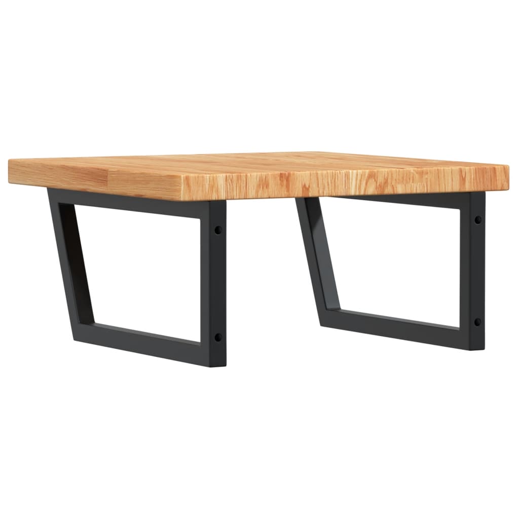 Steel and Oak Floating Basin Shelf