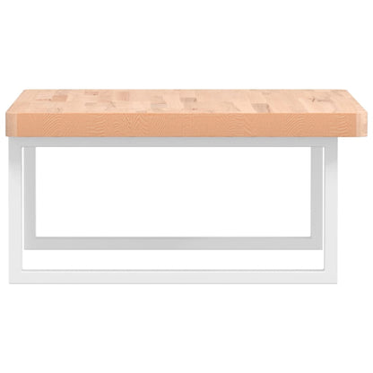 Wall-Mounted Basin Shelf with Beech Wood Top and Steel Supports