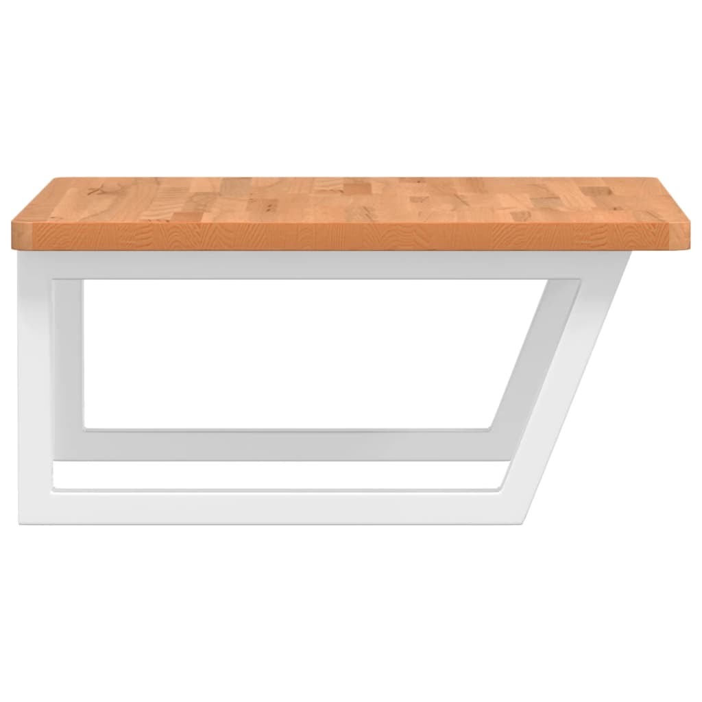 Wall-Mounted Beech Wood Basin Shelf with Steel Bracket