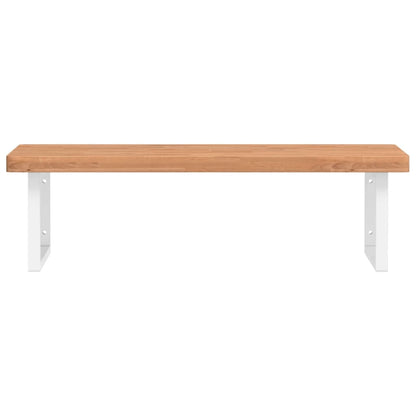 Wall-Mounted Basin Shelf with Steel Frame and Beech Wood Top