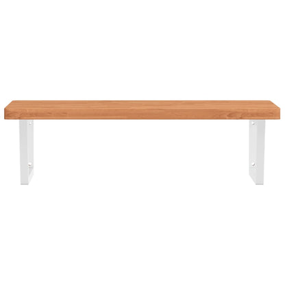 Wall-Mounted Beech Wood Basin Shelf with Steel Bracket