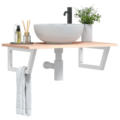 Steel and Oak Floating Basin Shelf