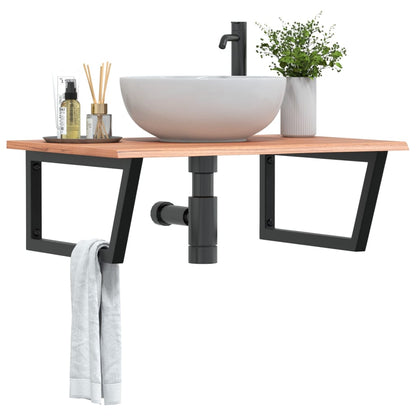 Steel and Oak Floating Basin Shelf