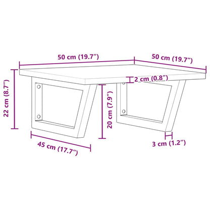 Wall-Mounted Basin Shelf with Acacia Wood Top and Steel Brackets