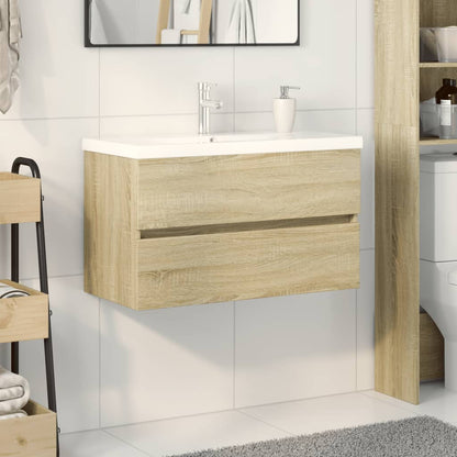 2 Piece Bathroom Furniture Set Ceramic and Engineered Wood