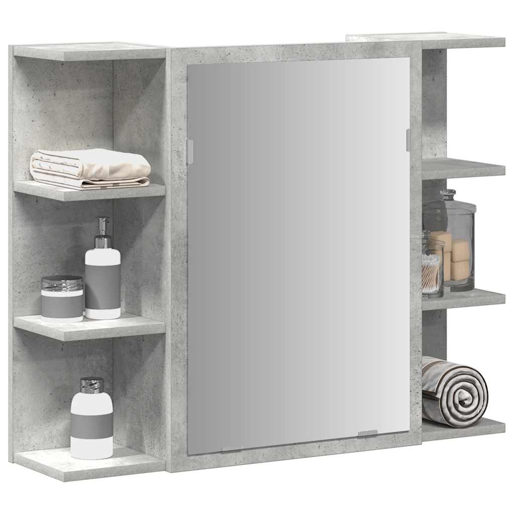 Bathroom Mirror Cabinet Concrete Grey 80x20.5x64 cm Engineered Wood - Bend