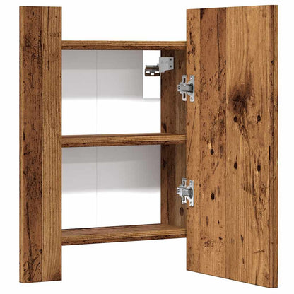 LED Bathroom Mirror Cabinet Old Wood 40x12x45 cm Engineered Wood - Bend