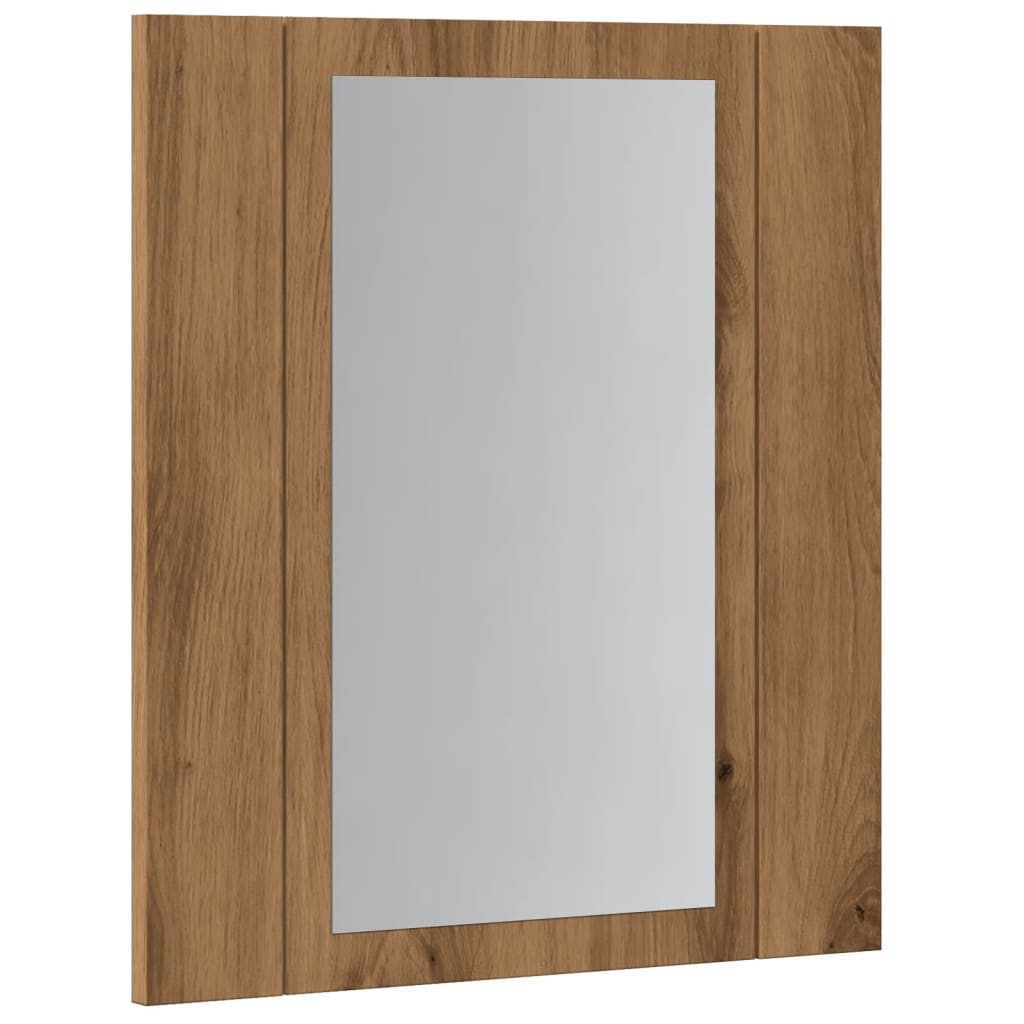 LED Bathroom Mirror Cabinet Artisan Oak 40x12x45 cm Engineered Wood