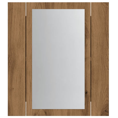 LED Bathroom Mirror Cabinet Artisan Oak 40x12x45 cm Engineered Wood