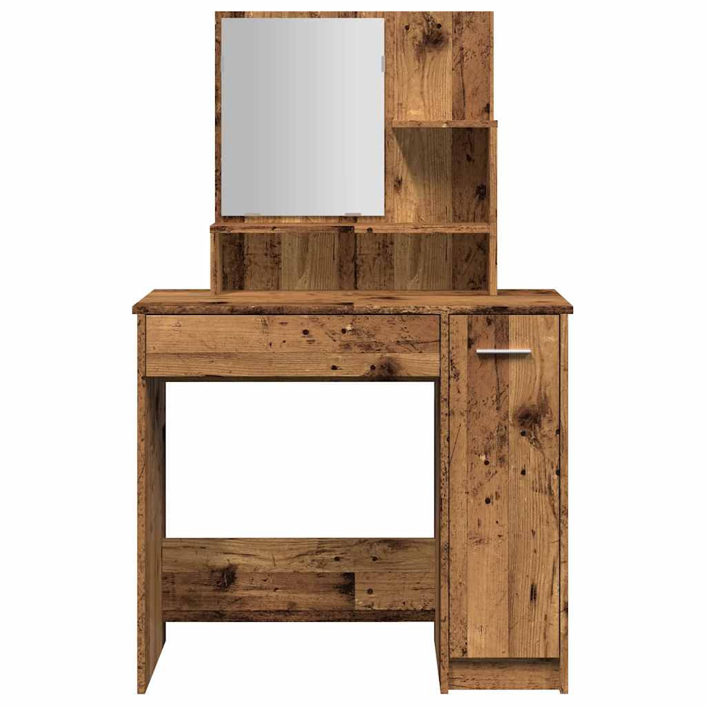 Dressing Table with Mirror Old Wood 86.5x35x136 cm - Bend