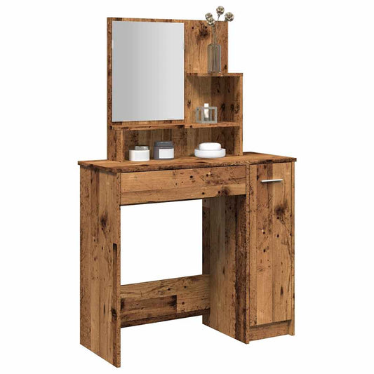 Dressing Table with Mirror Old Wood 86.5x35x136 cm - Bend