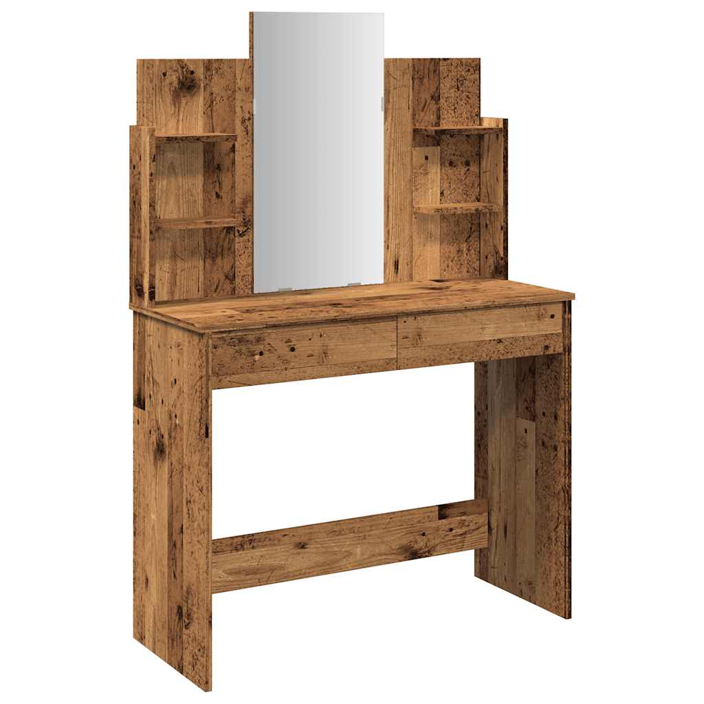 Dressing Table with Mirror Old Wood 96x39x142 cm - Bend