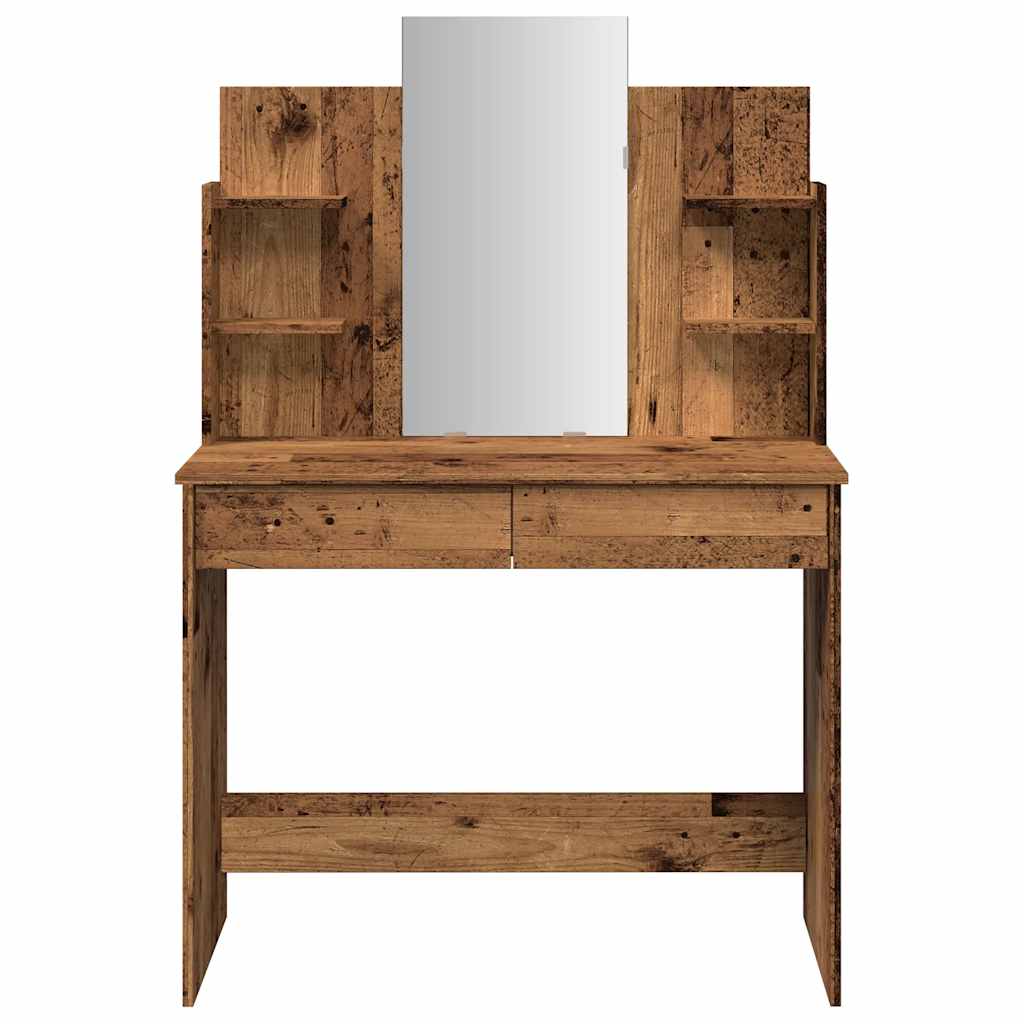 Dressing Table with Mirror Old Wood 96x39x142 cm - Bend