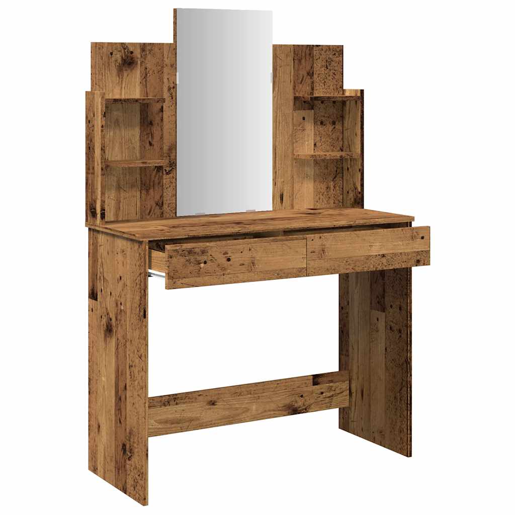 Dressing Table with Mirror Old Wood 96x39x142 cm - Bend