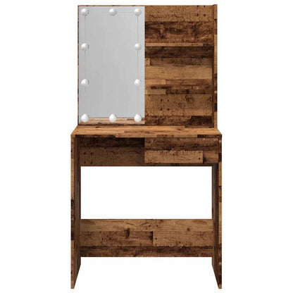 Dressing Table with LED Old Wood 74.5x40x141 cm - Bend