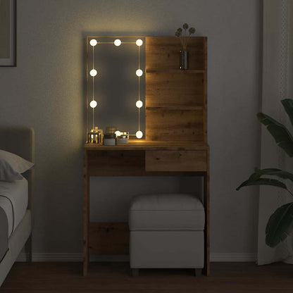 Dressing Table with LED Artisan Oak 74.5x40x141 cm - Bend