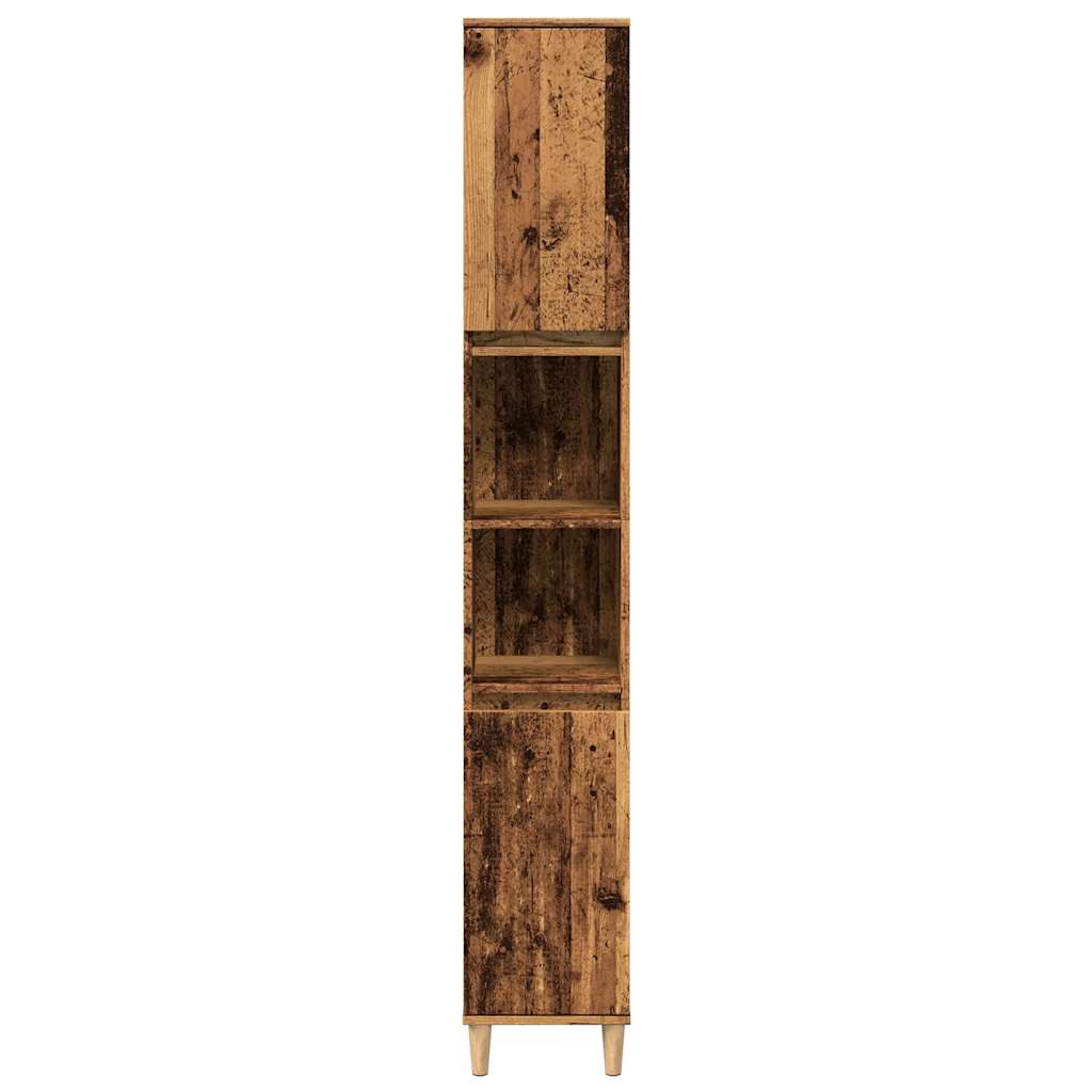 Bathroom Cabinet Old Wood 30x30x190 cm Engineered Wood - Bend