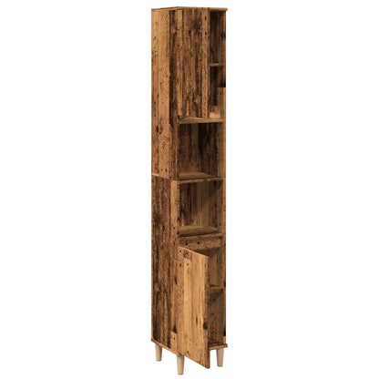 Bathroom Cabinet Old Wood 30x30x190 cm Engineered Wood - Bend