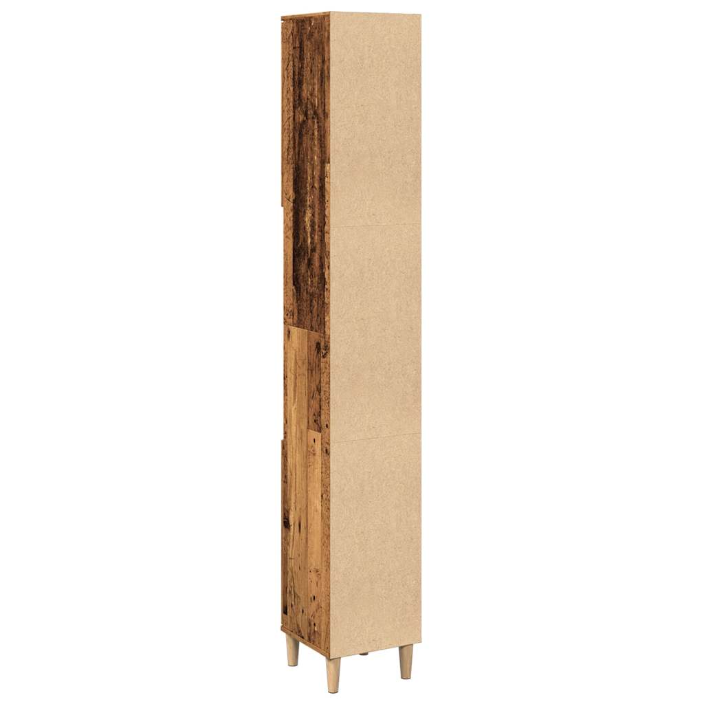 Bathroom Cabinet Old Wood 30x30x190 cm Engineered Wood - Bend