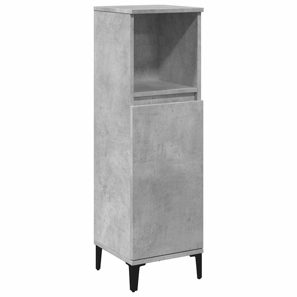 Concrete Grey Bathroom Storage Cabinet in Engineered Wood