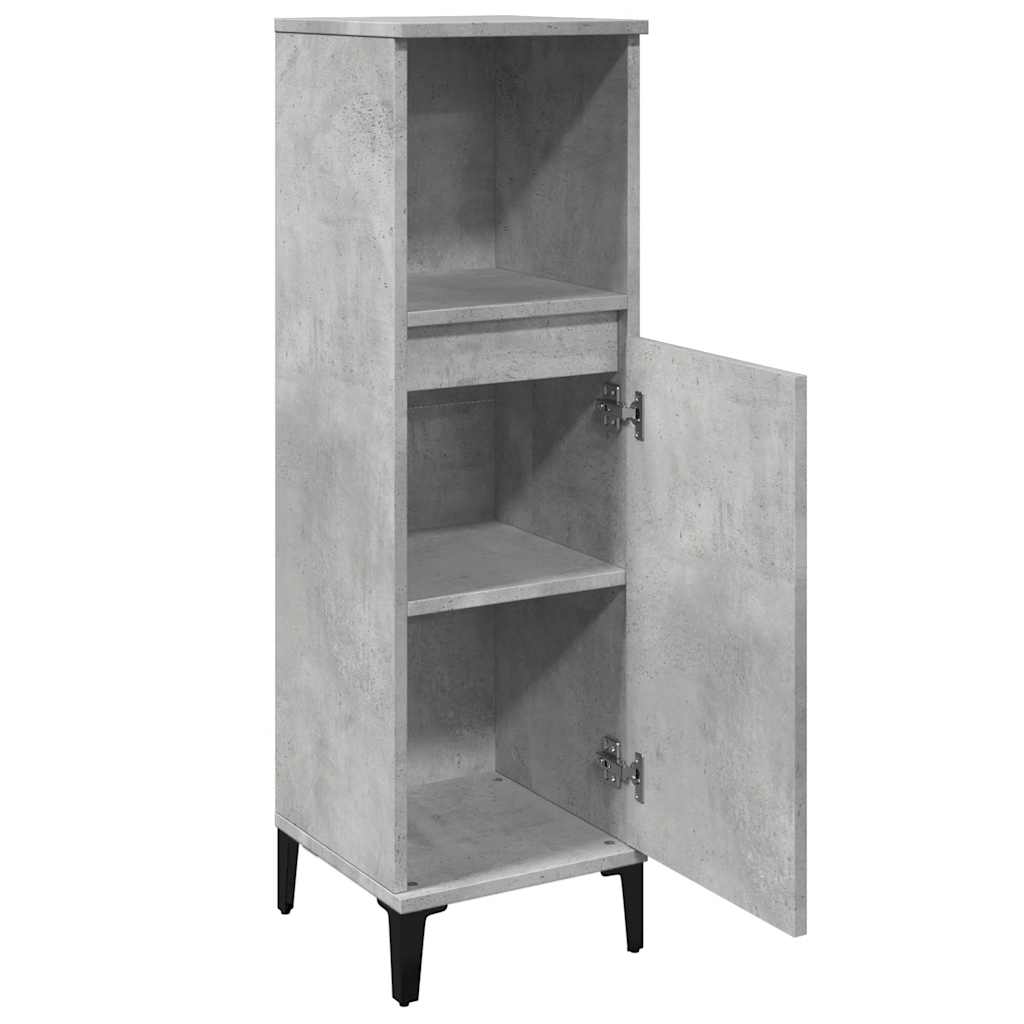 Concrete Grey Bathroom Storage Cabinet in Engineered Wood