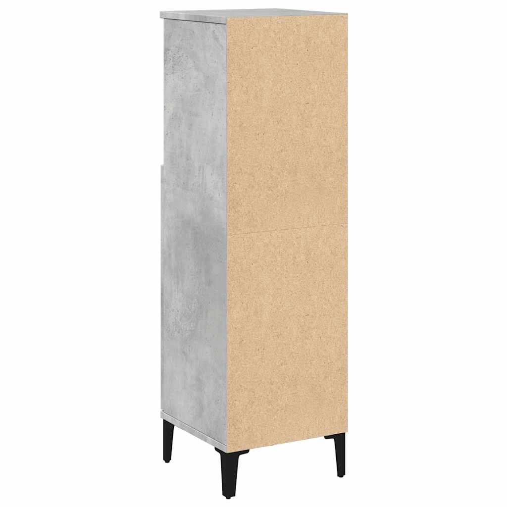 Concrete Grey Bathroom Storage Cabinet in Engineered Wood