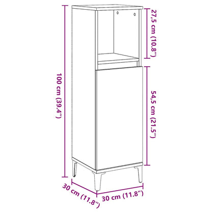 Concrete Grey Bathroom Storage Cabinet in Engineered Wood