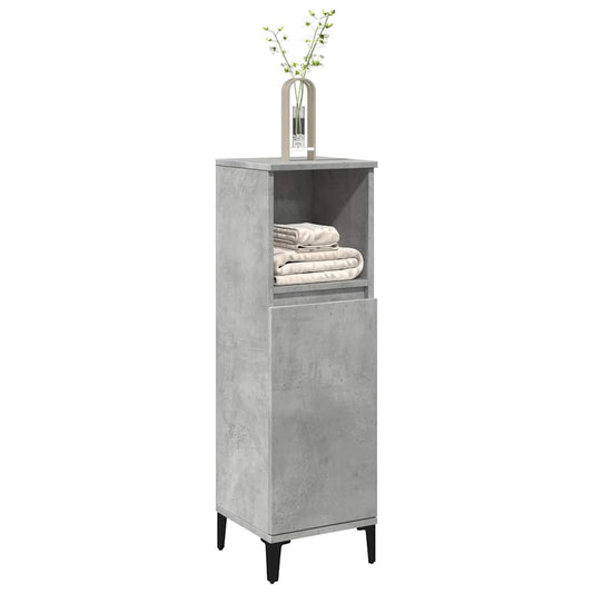 Concrete Grey Bathroom Storage Cabinet in Engineered Wood