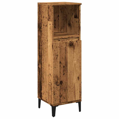 Bathroom Cabinet Old Wood 30x30x100 cm Engineered Wood - Bend