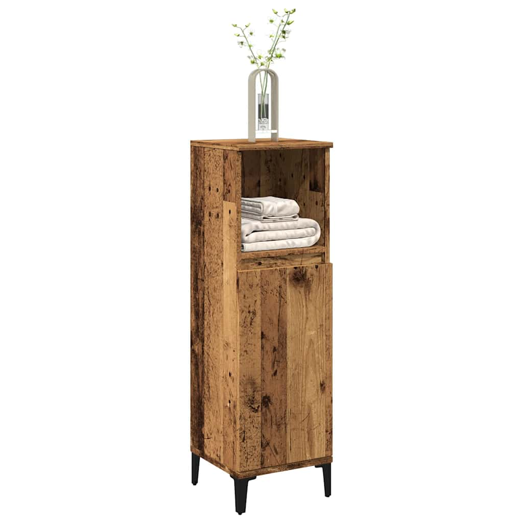 Bathroom Cabinet Old Wood 30x30x100 cm Engineered Wood - Bend