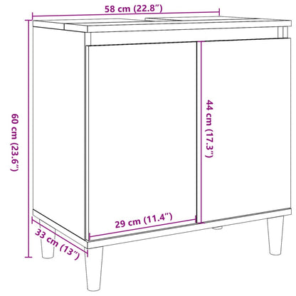 Sink Cabinet Old Wood 58x33x60 cm Engineered Wood - Bend