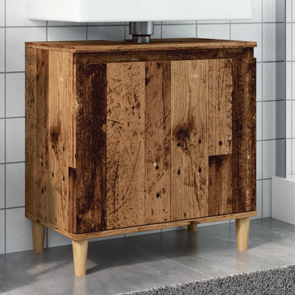 Sink Cabinet Old Wood 58x33x60 cm Engineered Wood - Bend