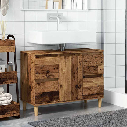 Sink Cabinet Old Wood 80x33x60 cm Engineered Wood