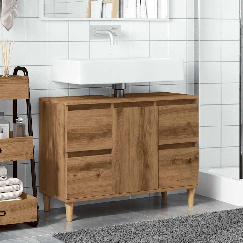 Sink Cabinet Artisan Oak 80x33x60 cm Engineered Wood