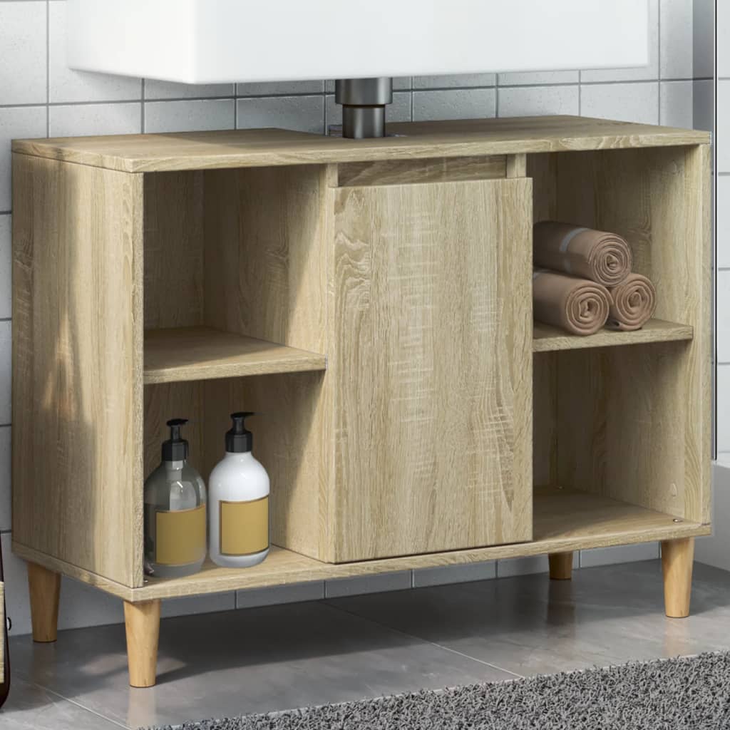 Bathroom Cabinet Sonoma Oak 80x33x60 cm Engineered Wood - Bend