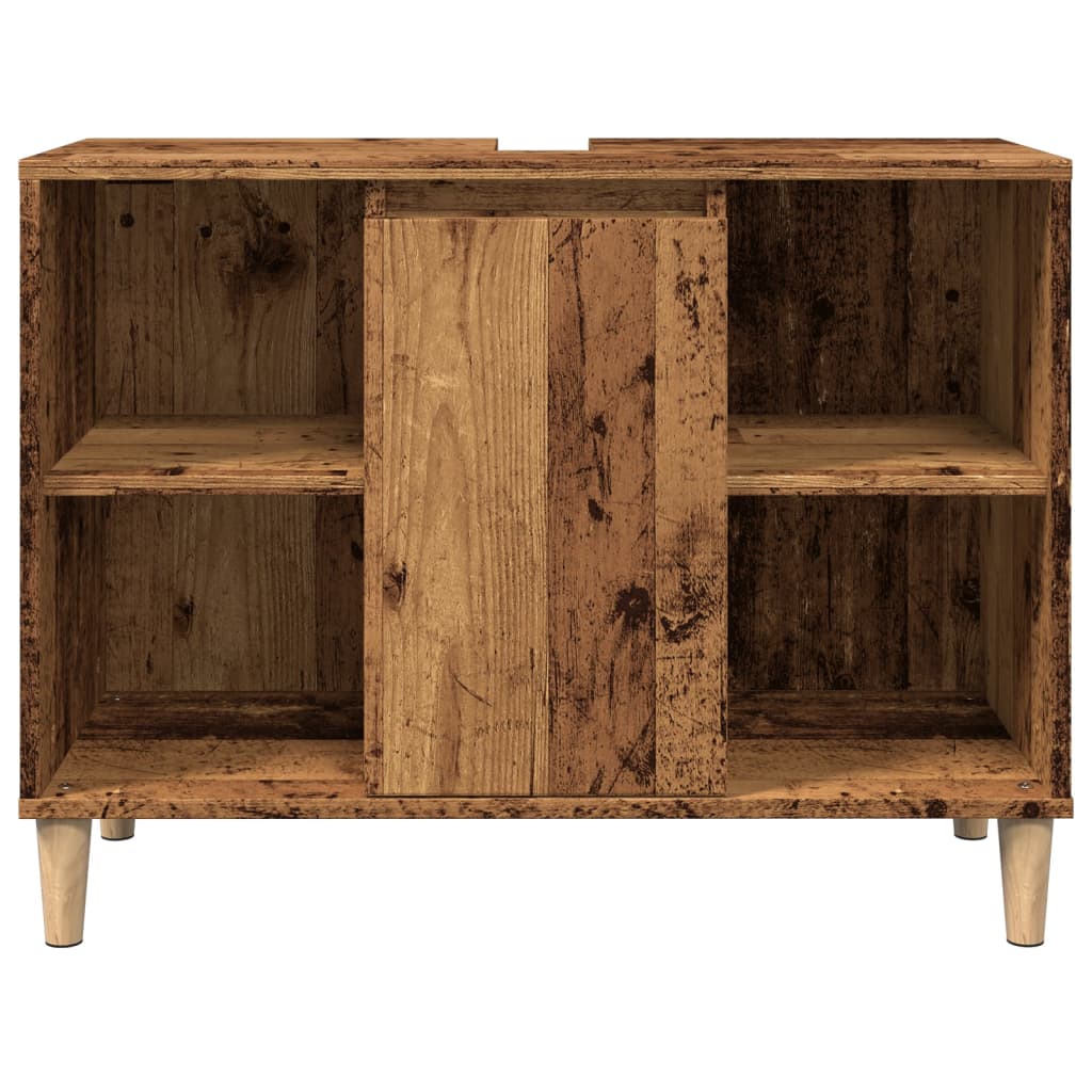 Bathroom Cabinet Old Wood 80x33x60 cm Engineered Wood - Bend