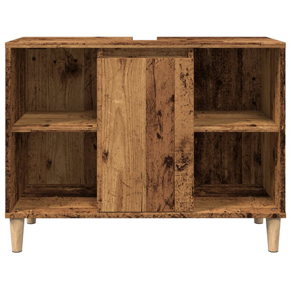 Bathroom Cabinet Old Wood 80x33x60 cm Engineered Wood - Bend