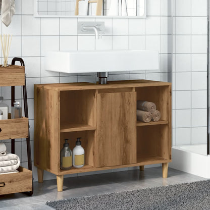 Artisian Oak Bathroom Storage Cabinet in Engineered Wood