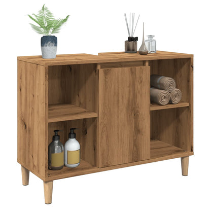 Artisian Oak Bathroom Storage Cabinet in Engineered Wood