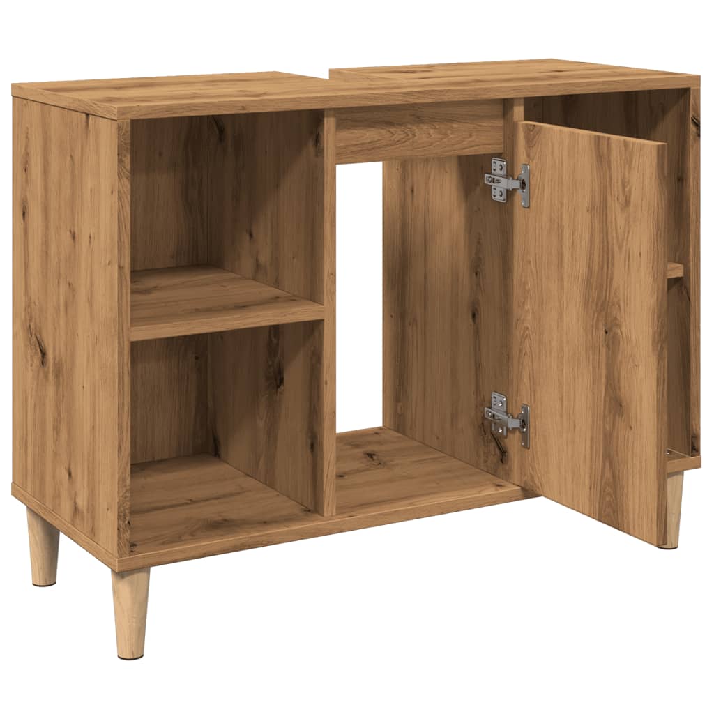 Artisian Oak Bathroom Storage Cabinet in Engineered Wood