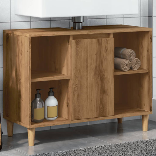 Artisian Oak Bathroom Storage Cabinet in Engineered Wood