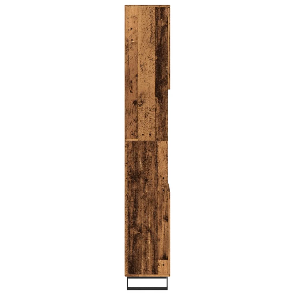 Bathroom Cabinet Old Wood 30x30x190 cm Engineered Wood - Bend