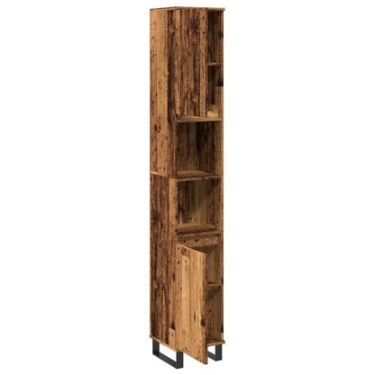 Bathroom Cabinet Old Wood 30x30x190 cm Engineered Wood - Bend