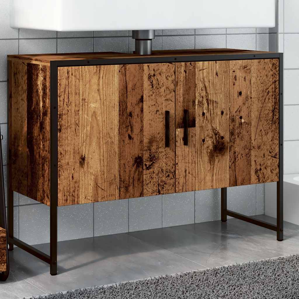 Bathroom Sink Cabinet Old Wood 80x33x60 cm Engineered Wood