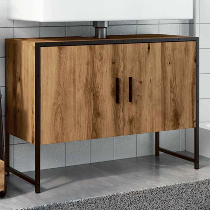 Bathroom Sink Cabinet Artisan Oak 80x33x60 cm Engineered Wood - Bend