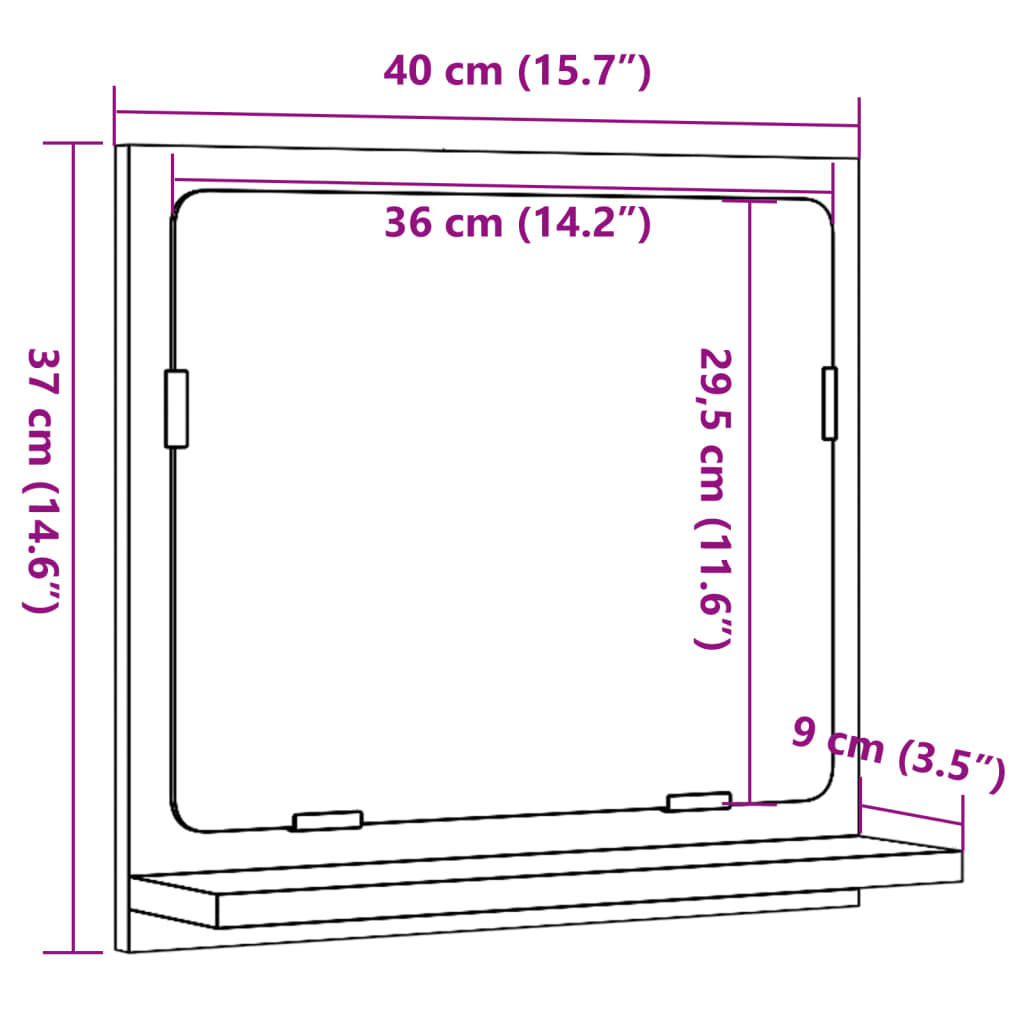 Bathroom Mirror Cabinet Sonoma Oak 40x11x37 cm Engineered Wood - Bend