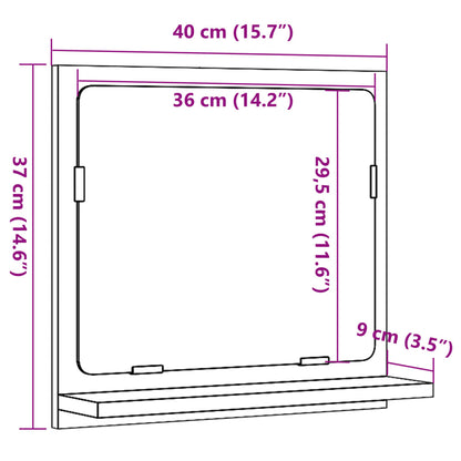 Bathroom Mirror Cabinet Concrete Grey 40x11x37 cm Engineered Wood - Bend